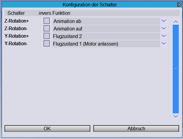 Konfiguration der Schater